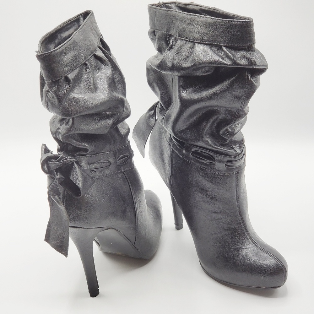 DELICIOSO BLACK BOOTS WOMEN SHOES SZ 7.5